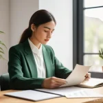 통역사로서 장기 프로젝트 대비법 - **Prompt for Mental Focus and Preparation:**
    "A serene, professional young woman in her late 20s...