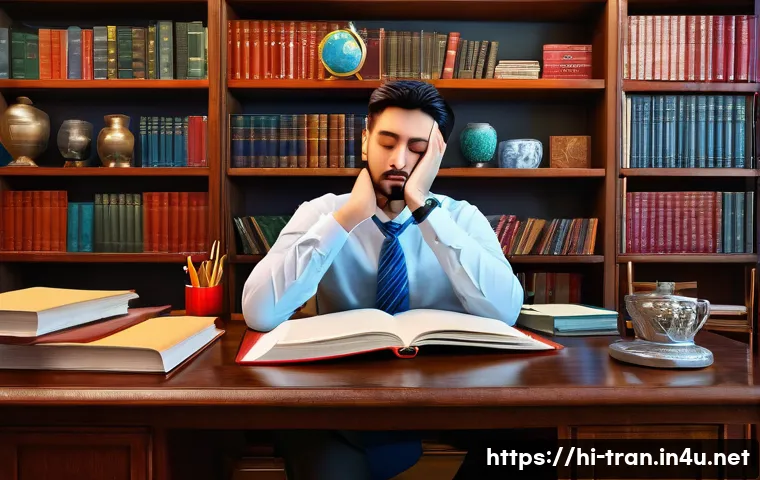 통역사 자격증 실기 시험 꿀팁 - Image Prompt 1: The Passionate Polyglot's Study**